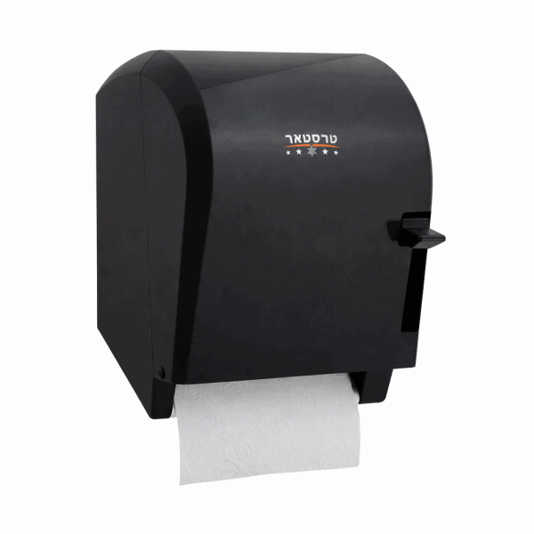 מתקן למגבת גליל בעל ידית- שחור