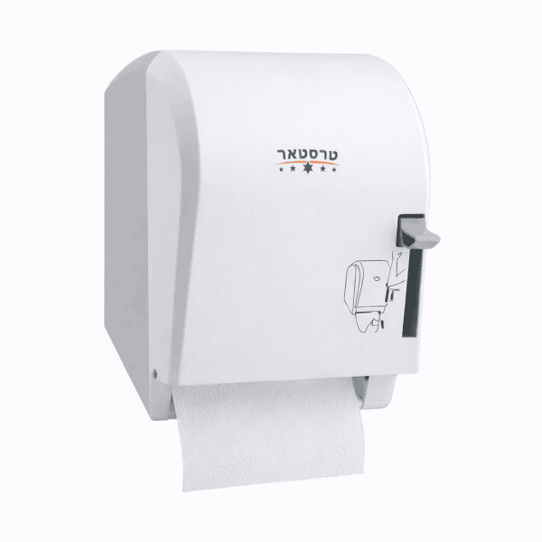 מתקן למגבת גליל בעל ידית-לבן