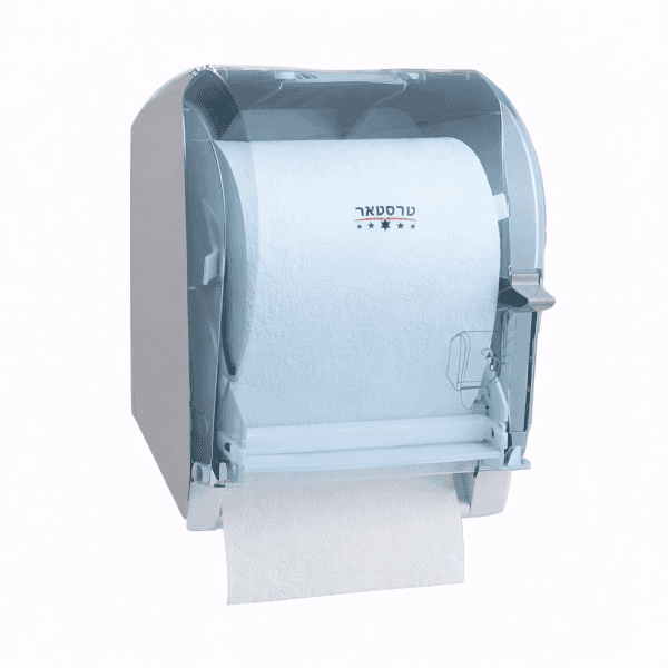 מתקן למגבת גליל בעל ידית–שקוף