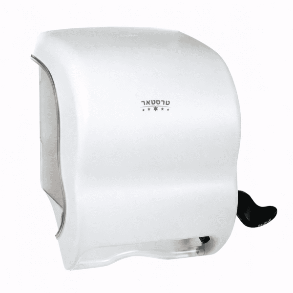 מתקן למגבת גליל בעל ידית קונטרול-לבן