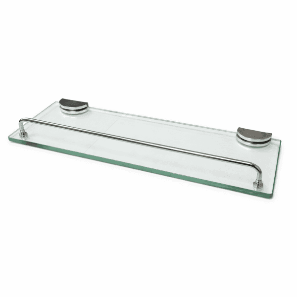 מדף מזכוכית לאמבטיה ולשירותים