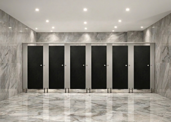 תא שירותים משולב צבעים-צבע שחור עם אפור בהיר,פרזול נירוסטה