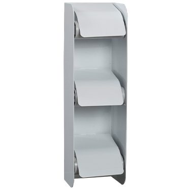 מתקן מתכתי לנייר טואלט שלישייה -לבן