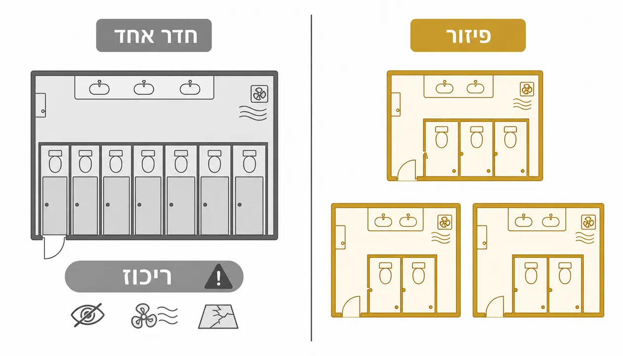 חישוב נפרד של שירותים לבנים ולבנות במוסד חינוך