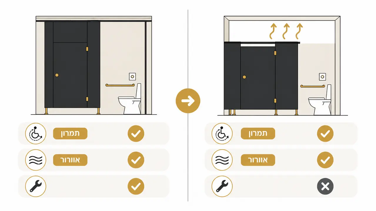 תכנון כמות תאי שירותים לפי תפוסה במבנה ציבורי