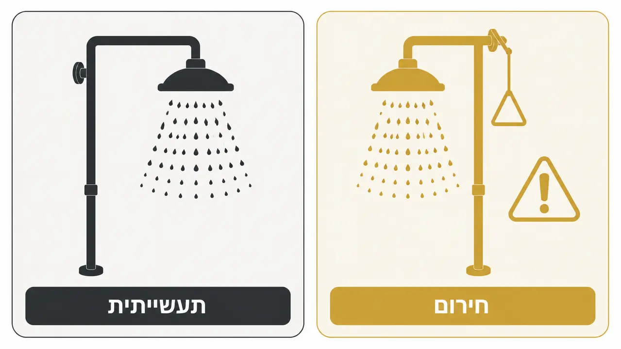 ההבדל בין מקלחת תעשייתית שגרתית למקלחת חירום במפעל