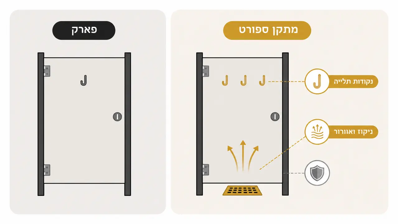 תאי שירותים למתקן ספורט לעומת פארק רגיל
