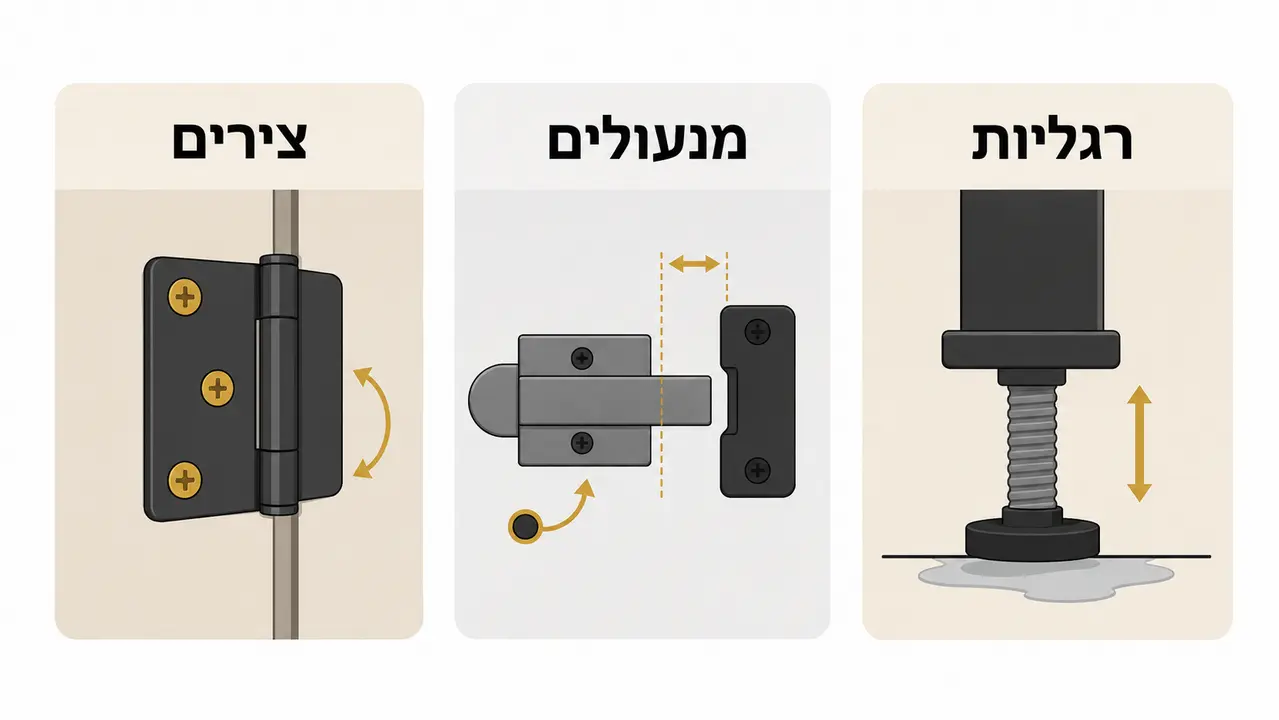 אילו רכיבי פרזול נחשבים מחוזקים למחיצות שירותים בבתי ספר