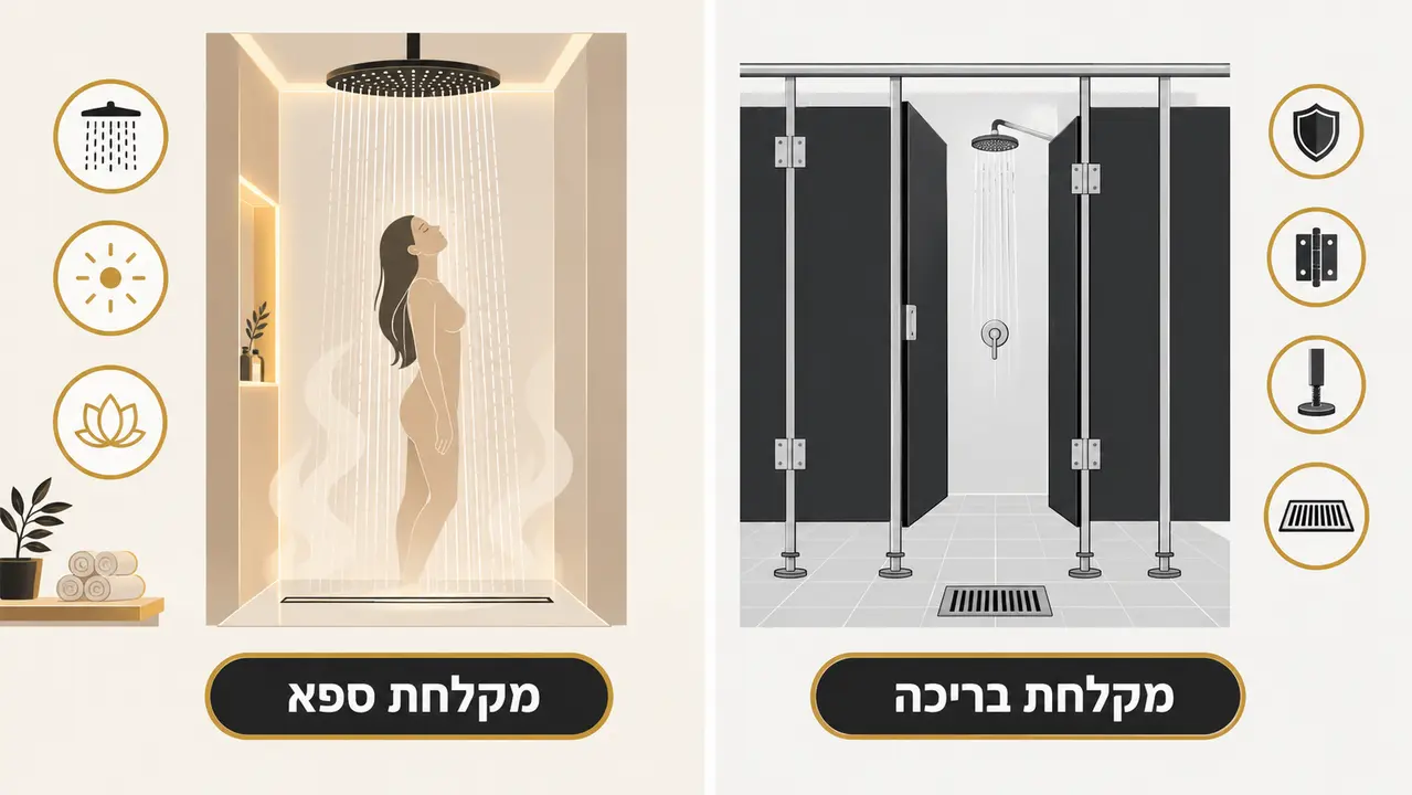 ההבדל בין מקלחת ספא במלון לבין מקלחות תפעוליות לבריכה