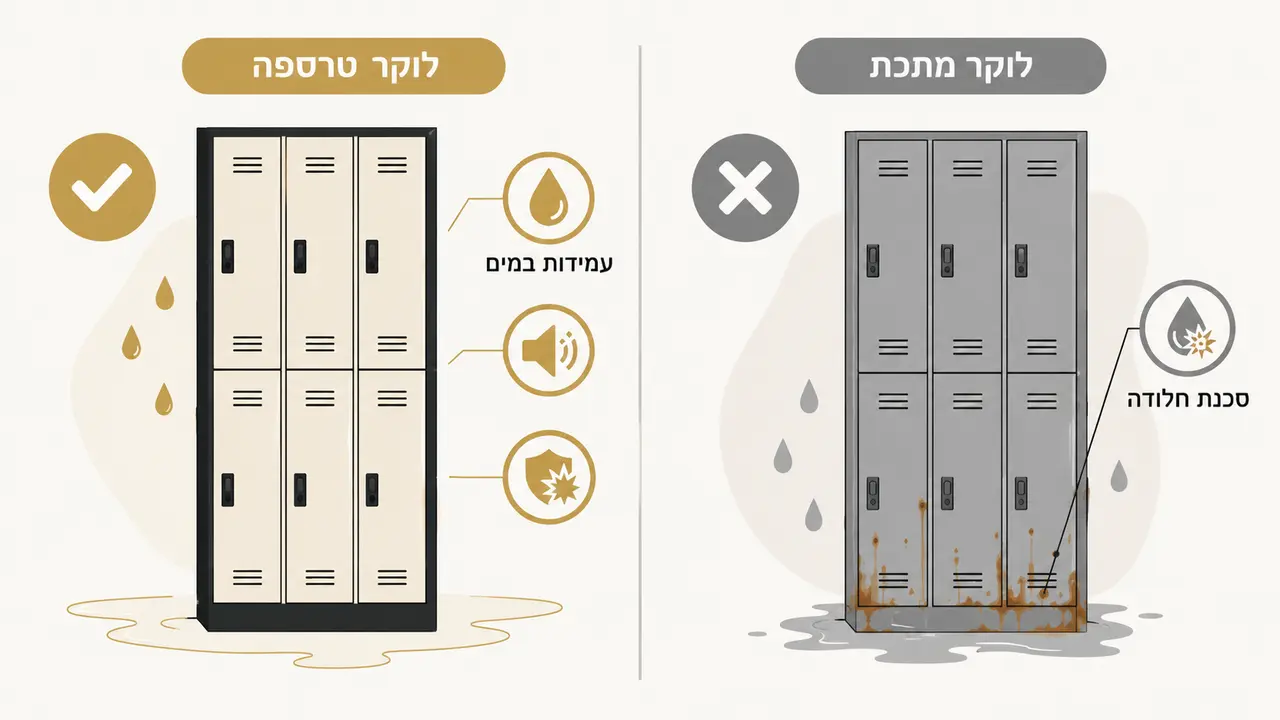 השוואה בין לוקרים מלוחות HPL ללוקרים ממתכת בחדר הלבשת צוות במלון
