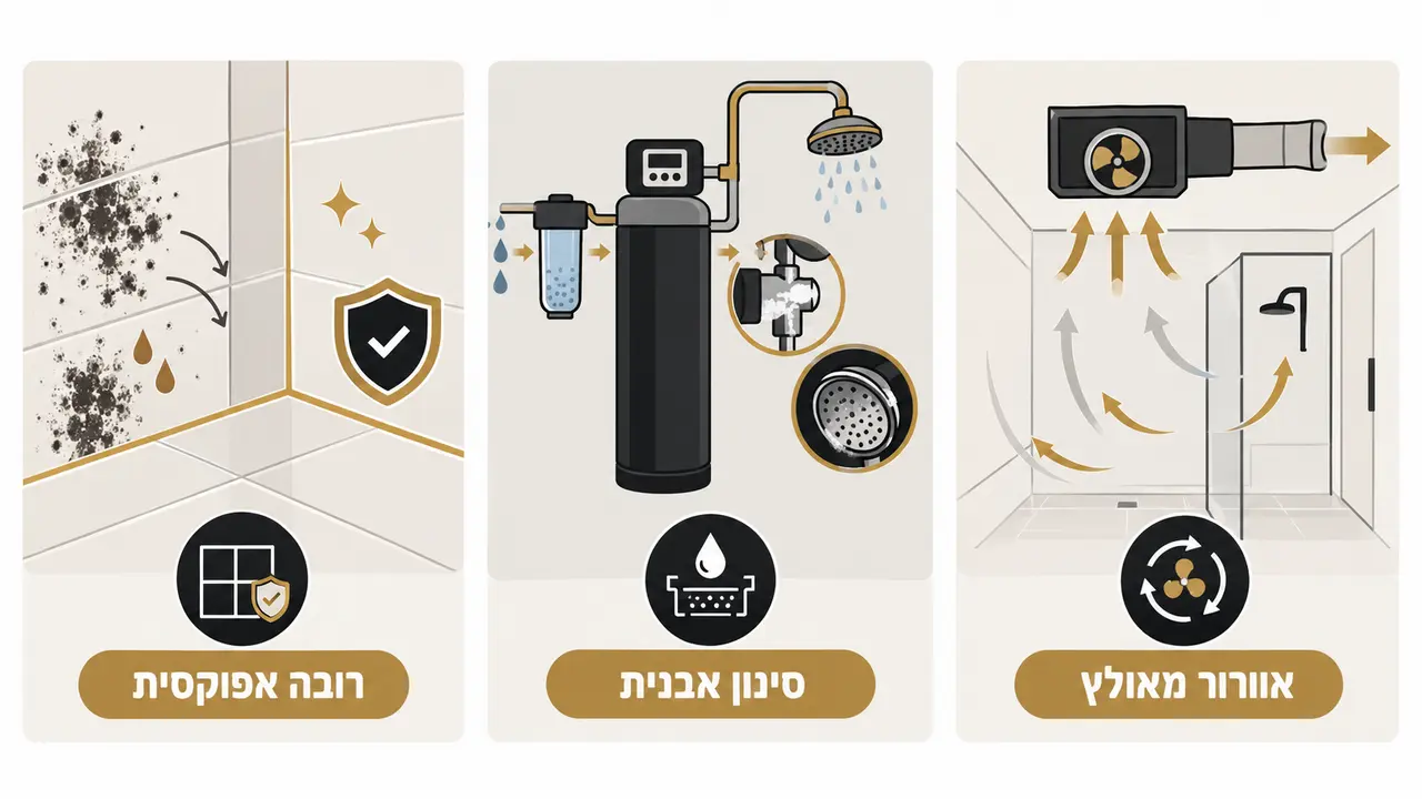 פתרונות למניעת אבנית, עובש וריחות במקלחות ספא